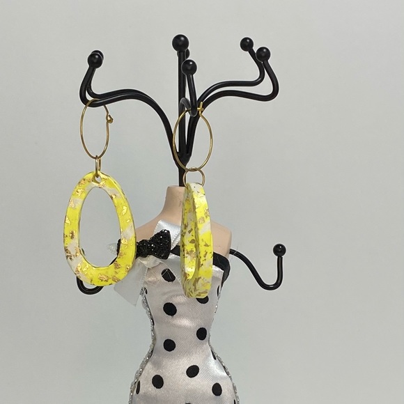 Unique Handmade Polymer Clay Dangle Hoop Earrings - Picture 3 of 13